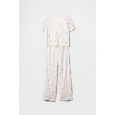 Gap Girls White Cherry Pointelle Long Pyjamas (6-13yrs) - White Cherry