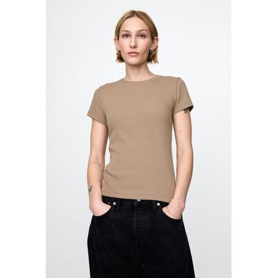 Gap Womens Brown Modern Rib Cropped T-Shirt - Brown