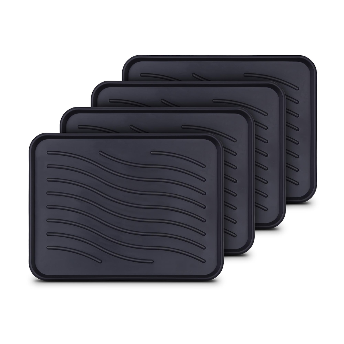 Bestlivings Schuhabtropfschale ( 4er Pack ) Schuhwanne mit hohem Rand ( 38 x 38 x 2,5cm ) - Aptropfunterlage, Schuhmatte für Haus und Garten - Wasserdicht Image