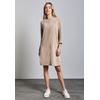 Sweatkleid STREET ONE, Damen, Gr. 36, EURO-Größen, beige (honey sand), Stoff, 98% Polyester, 2% Elasthan, unifarben, casual, gerade knielang, U-Boot-Ausschnitt, Langarm Bündchen, Kleider, soft und trageangenehm