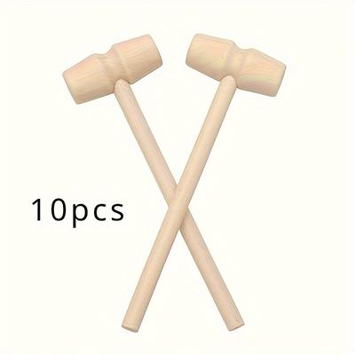 TEMU 10pcs Natural Wooden - Mini Breakable For Chocolate, Crab, Lobster Cracking, Diy Crafts & Party Games