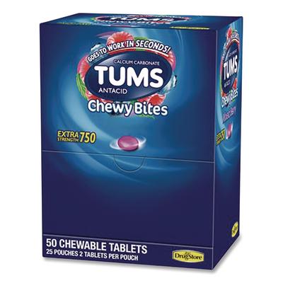 Lil' Drugstore TUMS Antacid Chewy Bites, 2 Tablets/Pouch, 25 Pouches/Box (LIL81518)