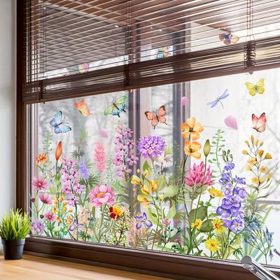 TEMU Reusable & Window Clings - Double-sided, Pvc Decals For Home And Office Decor