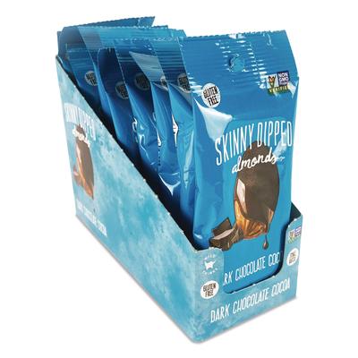 SkinnyDipped Dark Chocolate Covered Almonds, 1.2 oz Bags, 10/Box (SKUEDT00837)