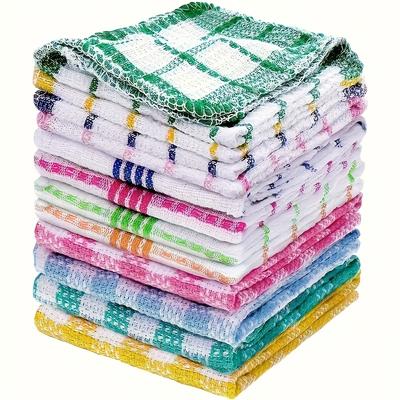 TEMU 12pcs Coffee Grille Woven Dishcloths - Fast Drying, Absorbent Kitchen Towels For Hand Washing, Themed Square Dishcloths With Space For Living Room Cleaning And Drying, No Electricity Required