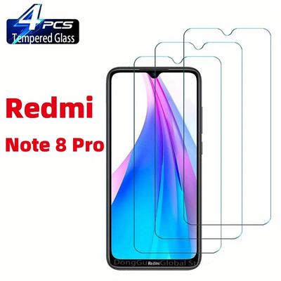 TEMU 4-pack 2.5d 9h Tempered Glass Screen Protector For Xiaomi Redmi Note 8 Pro 8t 8 2021, Glossy Finish, Anti-scratch, , , Bubbles-free Image