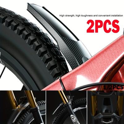 TEMU 1 Set Pp Extended Bike Fenders - Waterproof Front & Rear Wheel Mudguards With For Mountain Bikes