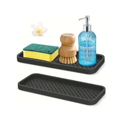 1pc Silicone Sponge Holder Kitchen Sponge Holder, Silicone Slink Organizer Tray for Bathroom,Soap Dispenser,Simple Silicone Soap