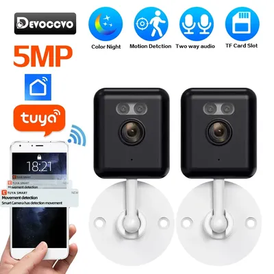5MP Indoor Mini video Überwachung Kamera Wifi Drahtlose Sicherheit CCTV Kamera Bewegungserkennung Smart Leben Baby Monitor Tuya Smart