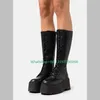 Dame römische Landebahn neu ankommen Punk-Stil Waden stiefel Reiß verschluss Plattform Gothic-Stil Knies tiefel schwarz Pu Laufs tiefel Schuhe Größe 46