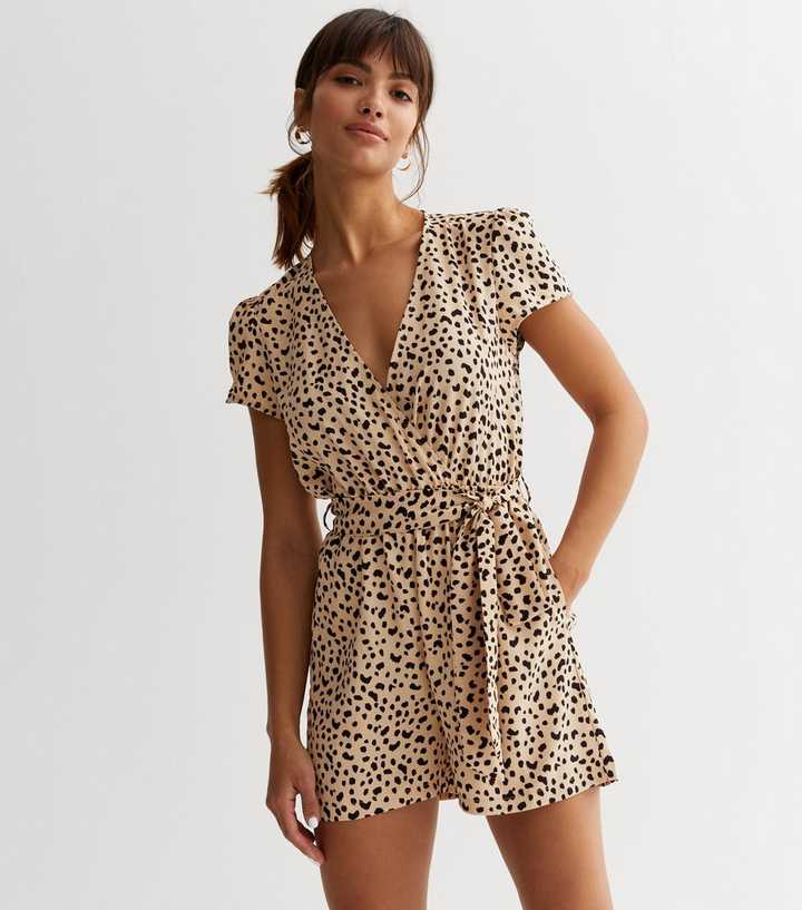 Animal Print Wickelanzug mit Gürtel Image