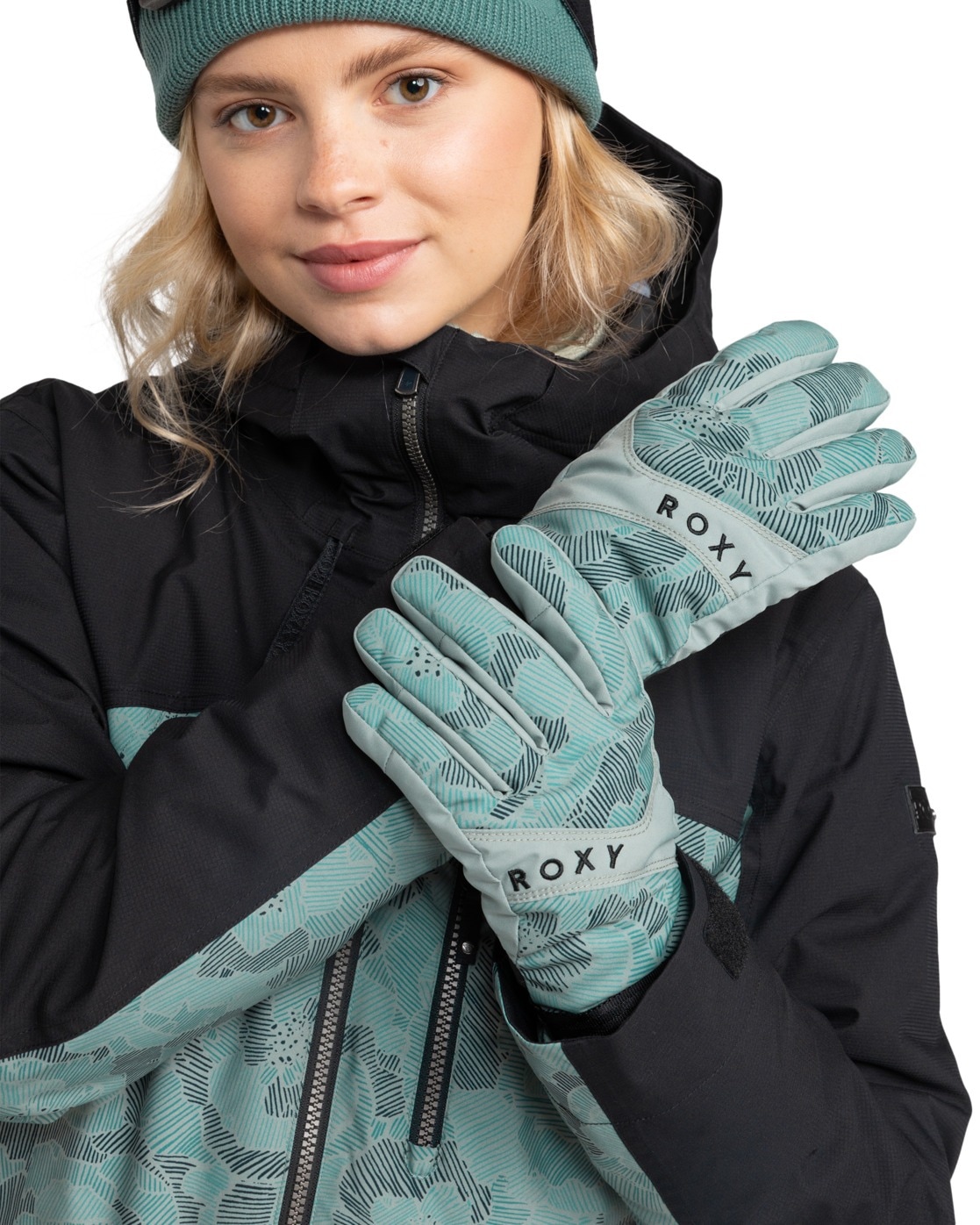 Snowboardhandschuhe ROXY "Roxy Jetty", Damen, Gr. M, pad sketch book, Kunstfaser, Handschuhe Image