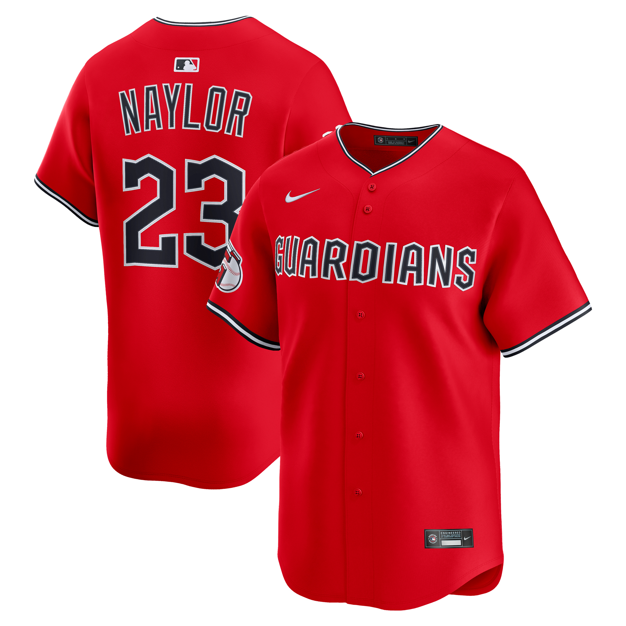 Cleveland Guardians Nike MLB Limited Alternate 2 Trikot – Sport Red – Bo Naylor – Herren Image