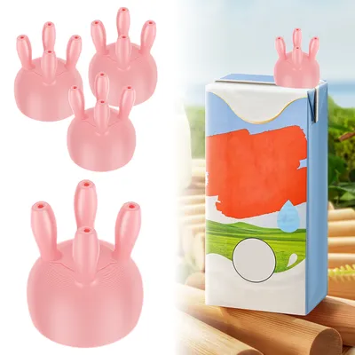 Cow Udder Milk Carton Cap Silicone Pouring Milk Bottle Cap Teat Hole Boxed Milk Diverter Leak Proof