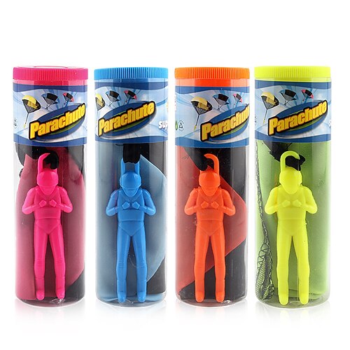 Jouets de parachute volant en plein air 4 pièces ensemble de jouets de lanceur de parachute jouet d