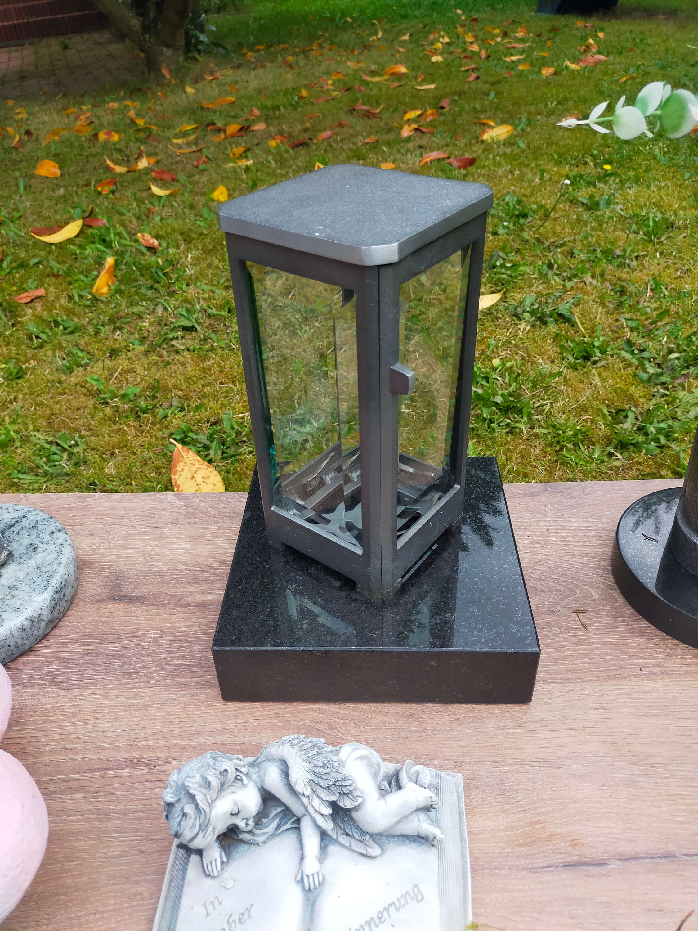 Antracite, alluminio, grande, lanterna per tomba, grande apertura della porta, lanterna per tomba, lampada per tomba, luce per tomba, decorazione per