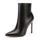 Castamere Womens Zip Ankle Boots Stilettos Booties 4IN Heeled PU Black Pumps UK 9.5