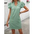 Damen Minikleid Casual kleid A Linie Kleid Basic Brautkleider schlicht Urlaub Party Arbeit Regular Fit Glatt Ärmellos V Ausschnitt Schwarz Rosa Grün Sommer Frühling