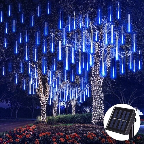 3M Lichterketten Weihnachts-Meteorschauer-Lichter LEDs 2835 SMD 1 Set Warmweiß Weiß Blau Meteorschauer-Lichter Solar Draussen Urlaub 12 V Image