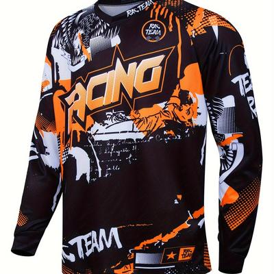 TEMU Racing New Long-sleeve Cycling Outdoor Quick-dry Off-road Motorcycle Mountain Bike Long-sleeve T-shirt Mountain Bike Gear (comparable To Products)