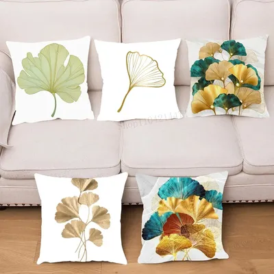 1pc Ginkgo Blatt Kissen Fall Platz Schlafzimmer Sofa Freizeit Komfort Kissen Auto Wohnzimmer Hause Image