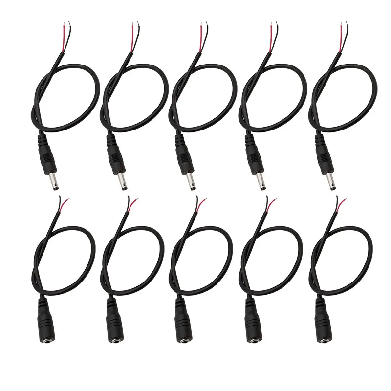 10 Stück DC-Stromverlängerungskabel männlich weiblich 3,5 x 1,35 mm Stecker DC 3,5 x 1,35 mm Stecker Jack Pigtail-Draht für CCTV-Kamera-LED-Streifen Image