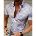 Per uomo Camicia Camicia Estiva Camicia casual Camicia da Spiaggia Camicia con Bottoni Nero Bianco Rosso Blu Verde Manica Corta Geometrico Rombi Bavero Vacanza Camicia hawaiana Bottoni Abbigliamento