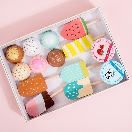 Attività di Apprendimento in Legno Gelato per la Scuola Materna Set di Contare e Ordinare i Colori Giocattoli impilabili per Bambini 3-5 Giocattoli per Abilità Motorie Fini con Sicurezza e Durabilità