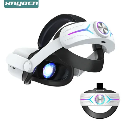 Battery Gaming Light Strip Head Strap For Oculus Quest 2 Elite Halo With 8000mAh Battery Pack For