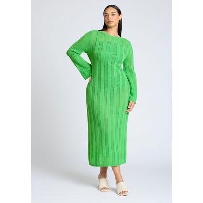 Plus Size Women's Sweater Dress Cover-Up by ELOQUII in Green (Size 22/24)