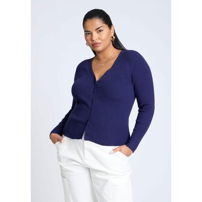 Plus Size Women's Fitted Cardigan by ELOQUII Elements in Seaborne (Size 14/16)