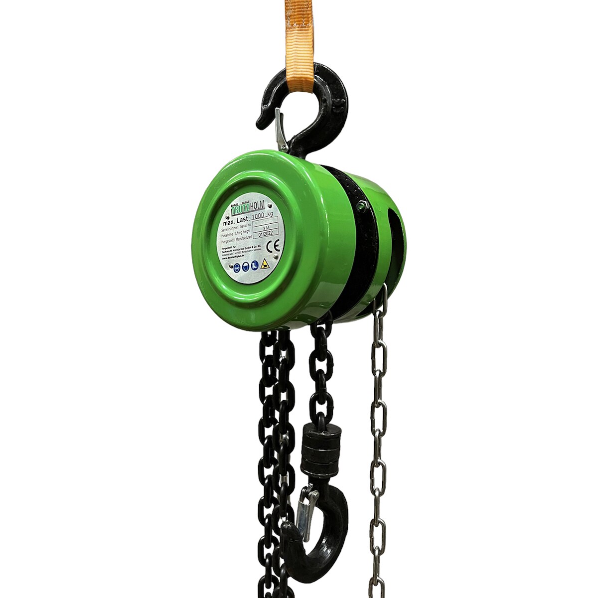 Baumarktplus Kettenzug rund 1 t Tragkraft - 3 m Hubhöhe - Einzelbremse HSZ Flaschenzug Hebezug Seilzug Image