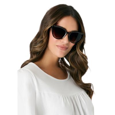Plus Size Women's Cat Eye Sunglasses by Accessories For All in Brown