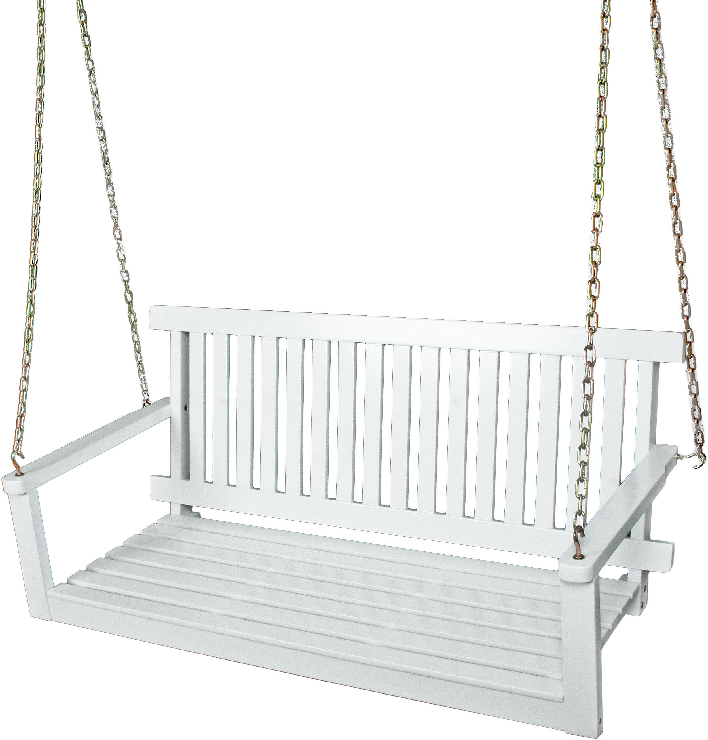 Hängebank GARDEN PLEASURE "AUGUSTA", weiß (weiß, weiß), B:130cm H:56cm T:63cm, FSC-zertifiziertes Massivholz, Sitzbänke