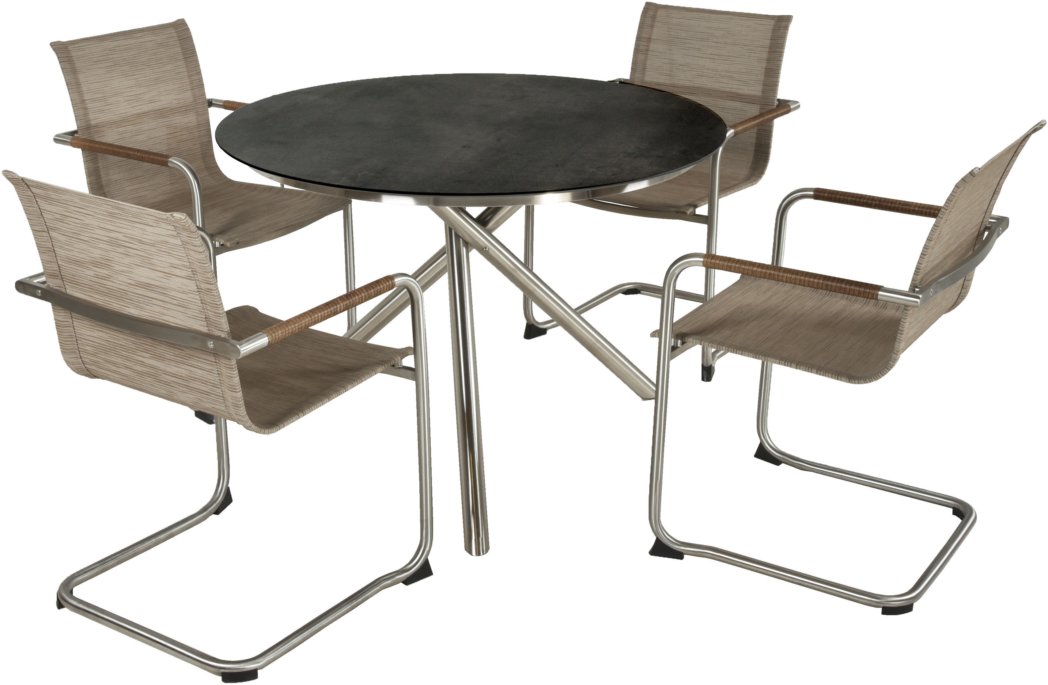 Garten-Essgruppe GARDEN PLEASURE "SOPHIA 09", silber (silber, sandbraun,), Obermaterial: 70% PVC, 30% Polyester, Sitzmöbel-Sets