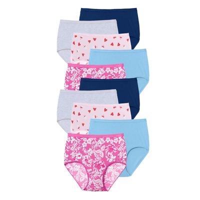 Plus Size Women's Full Coverage Cotton Brief 10-Pack by Comfort Choice in Strawberry Pack (Size 13) Underwear