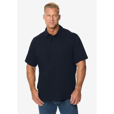 Men's Big & Tall Curved Hem Silver Cooling Pocket Polo by KingSize in Black (Size XL)