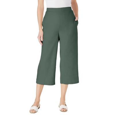 Plus Size Women's Linen Capri by Woman Within in Pine (Size 14 W) Pants