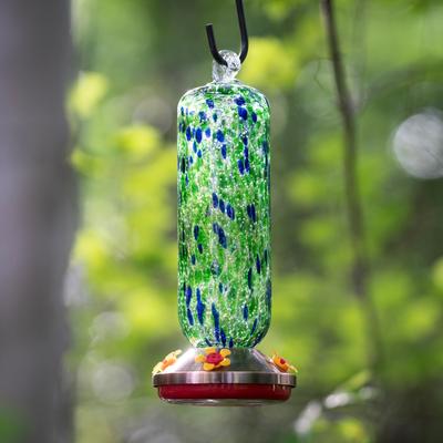 Glow in the Dark Glass Hummingbird Feeder