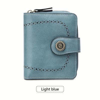 TEMU Hot New Hollow-out Women's Purse Multi-card Zipper Fashion Wallet Europe And The United States Retro Purse Multi-functional Short Purse Image