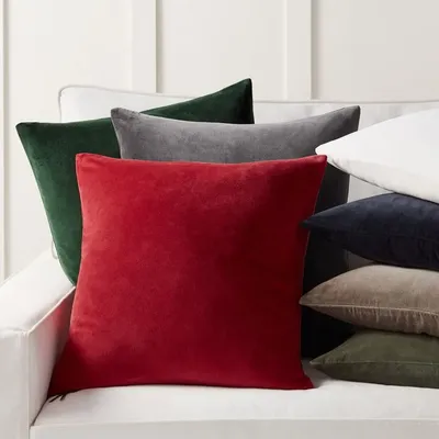 Ultra weicher Samt solide quadratische Kissen bezüge 18x18 Zoll dekorative Kissen bezug für Sofa Image