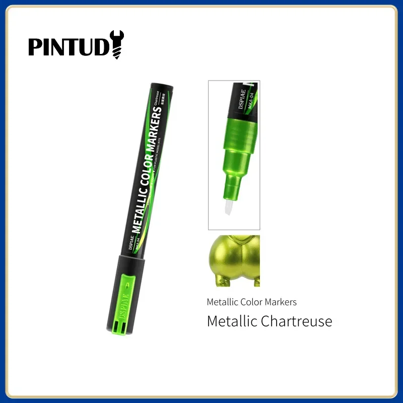 Dspiae Mka Super Metallic Marker Brush Pen Wasserbasierte weiche Spitze Umweltfreundlich Rosa Orange Rot Blau Grün Silber Gold Image