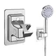 Supporto per soffione doccia in ABS Supporto per doccia a parete Staffa portatile girevole regolabile autoadesiva Accessori per il bagno