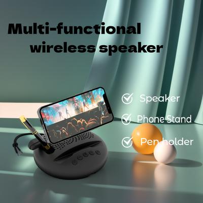 TEMU Versatile Wireless Speaker With Surround Sound, Built-in Mic, Usb Charging Port - Ideal For Home, Car, And Travel | Portable Speaker With Phone Holder & Pen Holder | Perfect Gift Idea