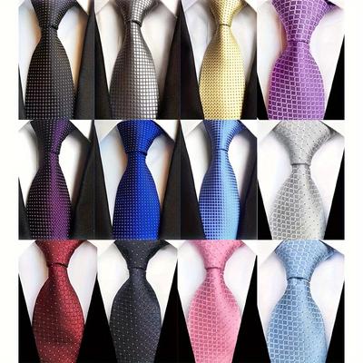 TEMU Lot 12pcs Classic Men's Tie Woven Jacquard Neck Ties