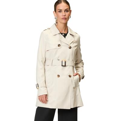 Trenchcoat ZERO "zero Trenchcoat mit Bindegürtel", Damen, Gr. 40, beige (french oak), Web, Obermaterial: 100% Polyester. Ärmelfutter: ohne Futter., clean, casual, figurbetont normal, Langarm eng, Mäntel Image