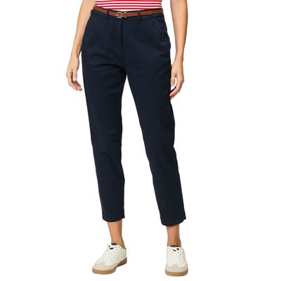 Chinohose ZERO "zero Chinohose mit Gürtel 28 Inch", Damen, Gr. 42, Normalgrößen, lila (hydrangea), Web, Obermaterial: 98% Baumwolle, 2% Elastan. Ärmelfutter: ohne Futter., casual, figurbetont lang, Hosen, Gürtel Image
