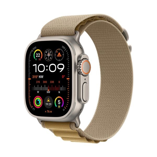 Apple Smartwatch Apple Watch Ultra 2 49 mm Natur (GPS + Cellular) Alpine Loop mandel M grün Image