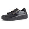 Plateausneaker GABOR, Damen, Gr. 42, schwarz, Lackleder, glänzend, casual, Schuhe, Freizeitschuh, Halbschuh, Schnürer mit edlen Schmuck-Motiven