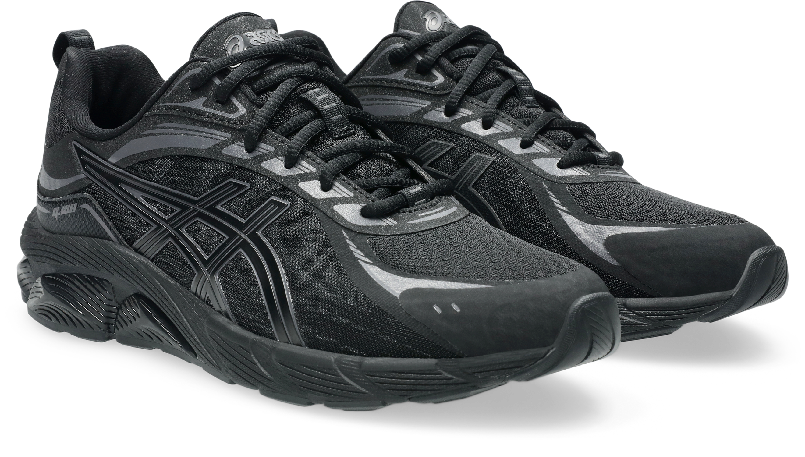 Sneaker ASICS SPORTSTYLE "GEL-QUANTUM 180 VIII", Damen, Gr. 42,5, schwarz (schwarz, obsidian grau), Leder, Synthetik, Schuhe Sneaker